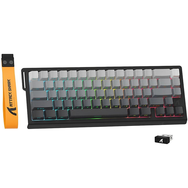 TECLADO MECANICO WIRELESS ATTACK SHARK X68PRO HE RGB/60%8K/RAPID TRIG/MAGNETIC SW/M.LIGH/NIG