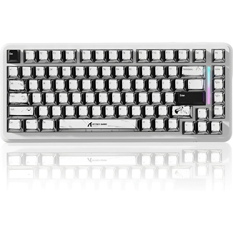 TECLADO MECANICO WIRELESS ATTACK SHARK X82PRO HE RGB/75%/8K/RAPID TRIGGER/MAGNETIC SW/COMIC