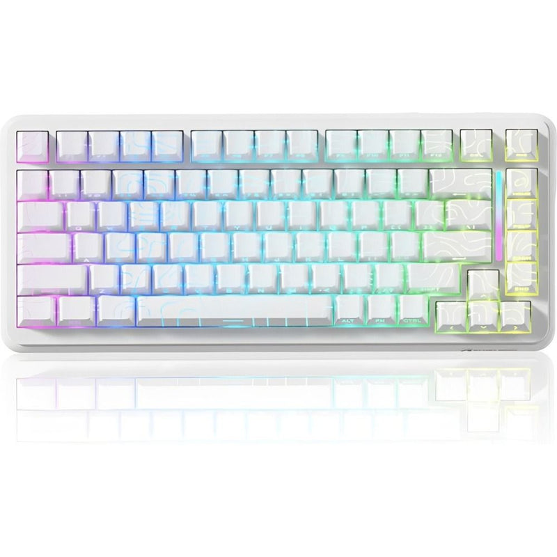 TECLADO MECANICO WIRELESS ATTACK SHARK X82PRO HE RGB/75%/8K/RAPID TRIGGER/MAGNETIC SW/WHITE