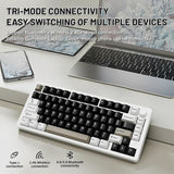 TECLADO MECANICO WIRELESS ATTACK SHARK X86 RGB/75%/TRI-MODE/SW(LINEAR)/MILK WHITE