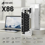 TECLADO MECANICO WIRELESS ATTACK SHARK X86 RGB/75%/TRI-MODE/SW(LINEAR)/MILK WHITE