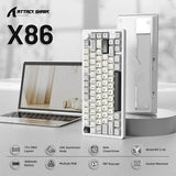 TECLADO MECANICO WIRELESS ATTACK SHARK X86 RGB/75%/TRI-MODE/SW(LINEAR)/STAR WHITE