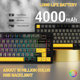 TECLADO MECANICO WIRELESS ATTACK SHARK X86 RGB/75%/TRI-MODE/SW(LINEAR)/STAR BLACK