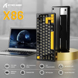 TECLADO MECANICO WIRELESS ATTACK SHARK X86 RGB/75%/TRI-MODE/SW(LINEAR)/STAR BLACK