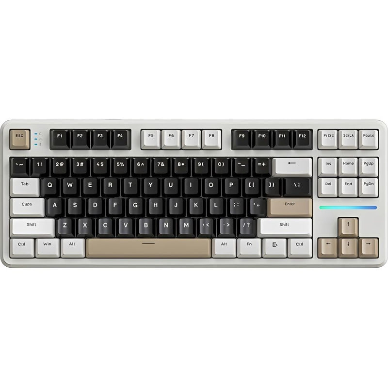 TECLADO MECANICO WIRELESS ATTACK SHARK X87 RGB/80%/TRI-MODE/SW(LINEAR)/CHEESE WHITE