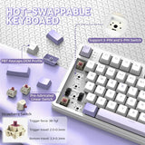 TECLADO MECANICO WIRELESS ATTACK SHARK X87 RGB/80%/TRI-MODE/SW(LINEAR)/TWILIGHT PURPLE