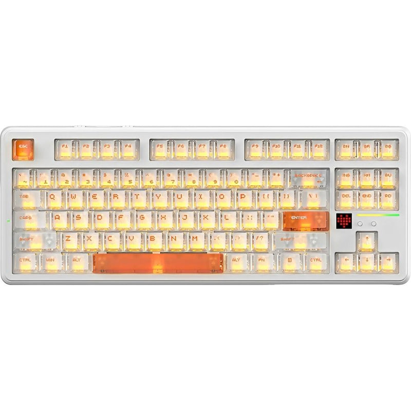 TECLADO MECANICO WIRELESS ATTACK SHARK X87 ULTRA RGB/80%/MEGA SHARK SW/ICED ORANGE