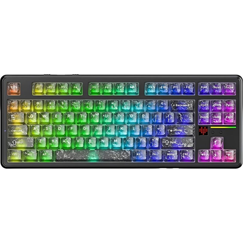 TECLADO MECANICO WIRELESS ATTACK SHARK X87 ULTRA RGB/80%/MEGA SHARK SW/FORGED CARBON