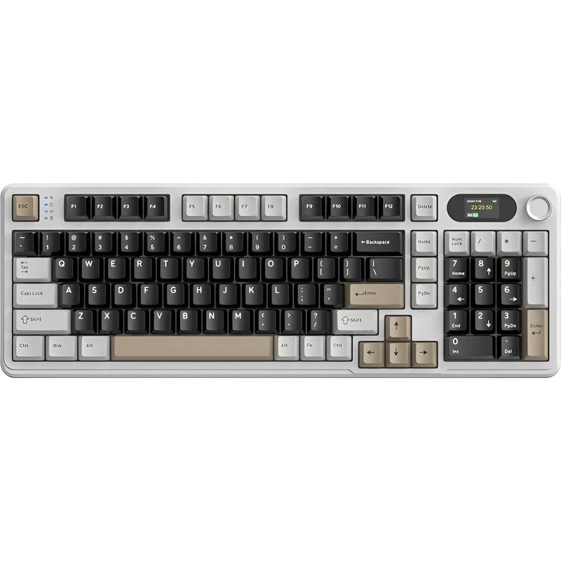 TECLADO MECANICO WIRELESS ATTACK SHARK X98PRO RGB/DISP LED/96%/TRI M/BLUBERRY SW/CHEESE WH