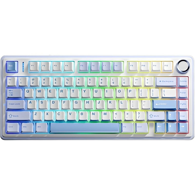 TECLADO MECANICO WIRELESS AULA F75 RGB/75%/ICE VEIN SW(LINEAR)/ING/GLACIER BLUE/WHITE/PURPLE