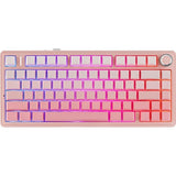 TECLADO MECANICO WIRELESS AULA F75 PRO RGB/75%/DREAM SAKURA SW(LINEAR)/ING/GRADIENT PINK
