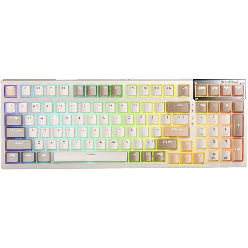 TECLADO MECANICO WIRELESS AULA F98 RGB/95%/V3 NIMBUS SW/ING/BROWN/PINK/ORANGE