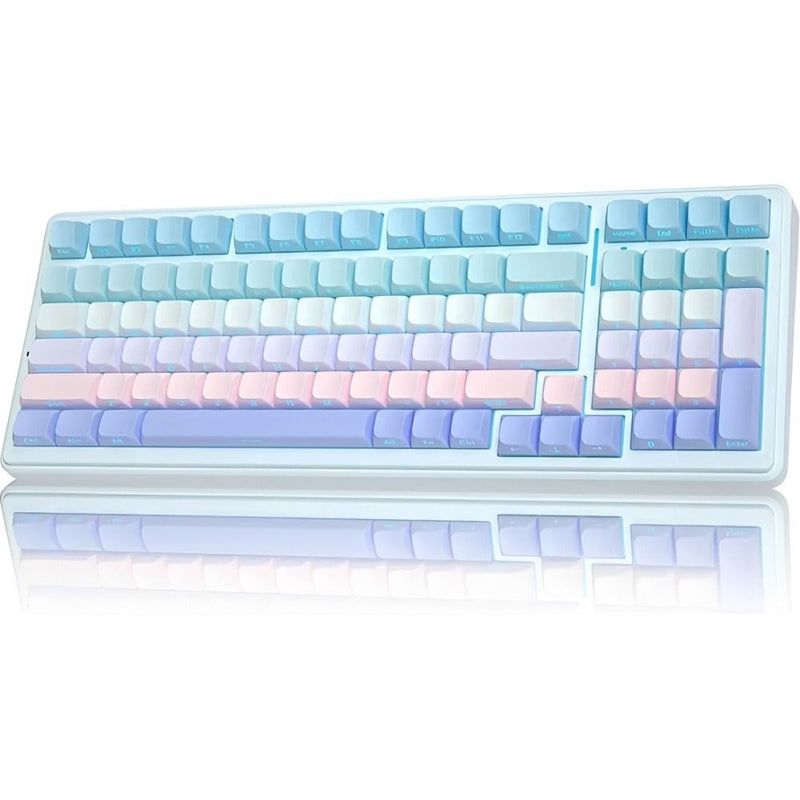 TECLADO MECANICO WIRELESS AULA F99 RGB/96%/PETAL SW/ING/BLUE PURPLE SIDE PRINTED