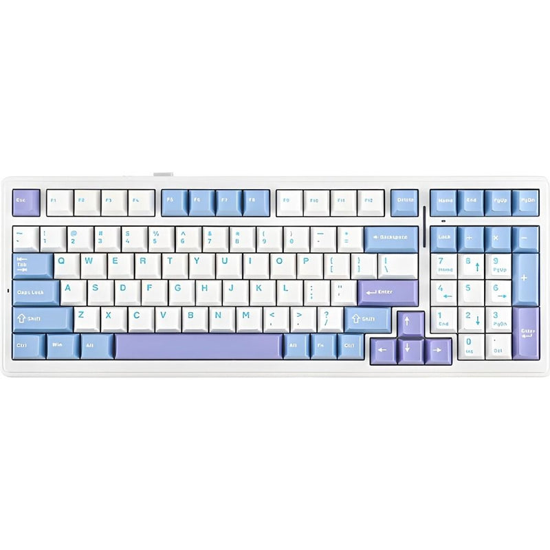 TECLADO MECANICO WIRELESS AULA F99 RGB/96%/V3 GRAY WOOD SW(LINEAR)/ING/LIGHT BLUE/WHI/DARK P