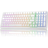 TECLADO MECANICO WIRELESS AULA F99 RGB/96%/BARBIE SW/ING/WHITE SIDE