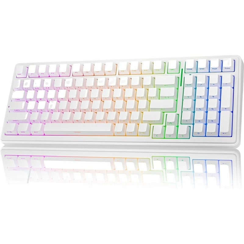TECLADO MECANICO WIRELESS AULA F99 RGB/96%/BARBIE SW/ING/WHITE SIDE