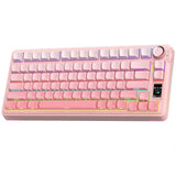 TECLADO MECANICO WIRELESS AULA S75 PRO RGB/75%/CARAMEL LATTE SW(LINEAR)/ING/GRADIENT PINK