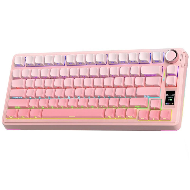 TECLADO MECANICO WIRELESS AULA S75 PRO RGB/75%/CARAMEL LATTE SW(LINEAR)/ING/GRADIENT PINK