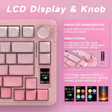 TECLADO MECANICO WIRELESS AULA S75 PRO RGB/75%/CARAMEL LATTE SW(LINEAR)/ING/GRADIENT PINK