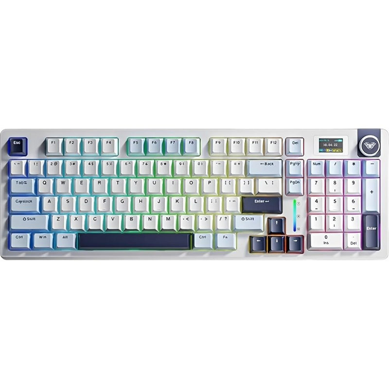 TECLADO MECANICO WIRELESS AULA S98 PRO RGB/96%/STAR VECTOR SW/ING/LIGHT BLUE/WHITE/BLACK PUR