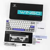TECLADO MECANICO WIRELESS AULA WIN60 HE MAX RGB/60%/8K/MAGNETIC SW/WHITE/GRAY/WHITE/BLUE