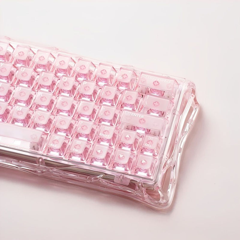 TECLADO MECANICO GRAVASTAR MERCURY V60 RGB/60%/8K/RAPID TRIGGER/MAGNET SW/CRYSTAL PINK