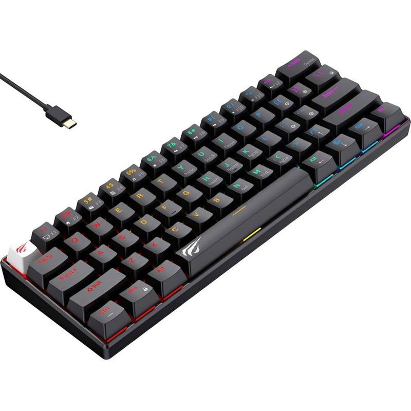 TECLADO MECANICO HAVIT KB903L-BK RGB/60%/USB-C/ING/BLACK