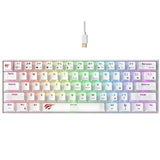 TECLADO MECANICO HAVIT KB903L-WH RGB/60%/USB-C/ING/WHITE
