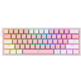 TECLADO REDRAGON K617-RGB FIZZ RAINBOW PINK WHITE (RED SWITCH 60% HOTSWAP) 117381