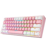 TECLADO REDRAGON K617-RGB FIZZ RAINBOW PINK WHITE (RED SWITCH 60% HOTSWAP) 117381