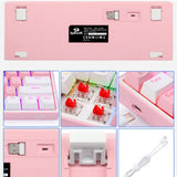 TECLADO REDRAGON K617-RGB FIZZ RAINBOW PINK WHITE (RED SWITCH 60% HOTSWAP) 117381