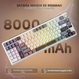 TECLADO MECANICO WIRELESS ROYAL KLUDGE L98 RGB/96%/CREAM SWITCH/ING/SANDALWOOD BROWN