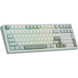 TECLADO MECANICO WIRELESS ROYAL KLUDGE R98PRO RGB/96%/BEIGE SWITCH/ING/SKY CYAN