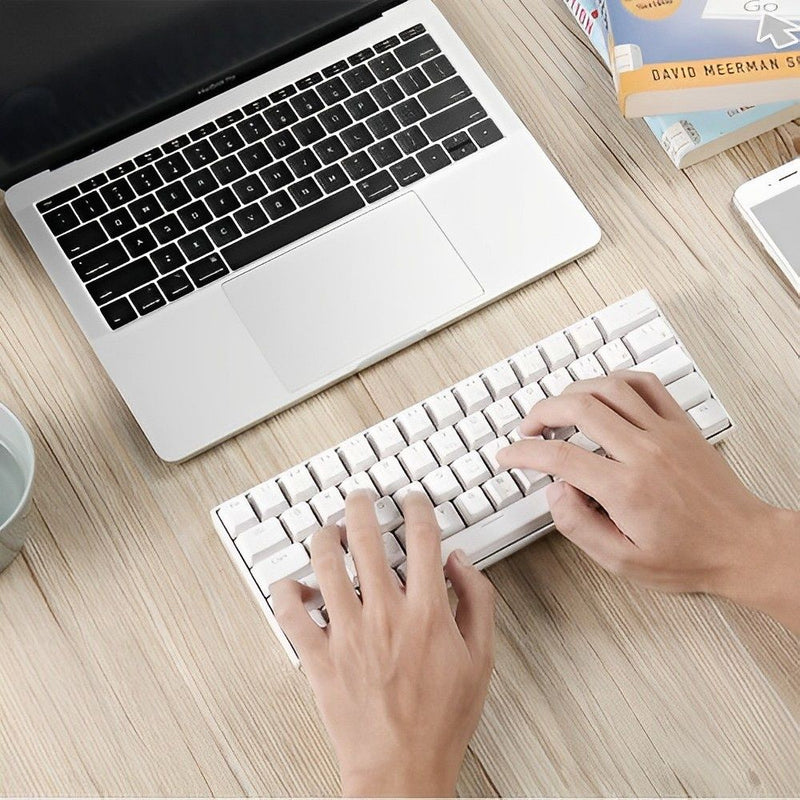 TECLADO MECANICO WIRELESS ROYAL KLUDGE RK61 RGB/60%/HOTSWAP/TRI MODE/RED SWITCH(LINEAR)/WHIT 126868