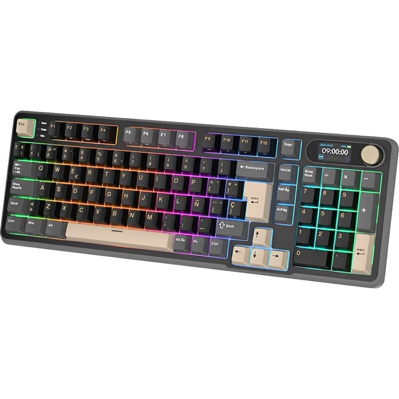 TECLADO MECANICO WIRELESS ROYAL KLUDGE S98 RGB/96%/CHARTREUSE SW/ESP/PHANTOM