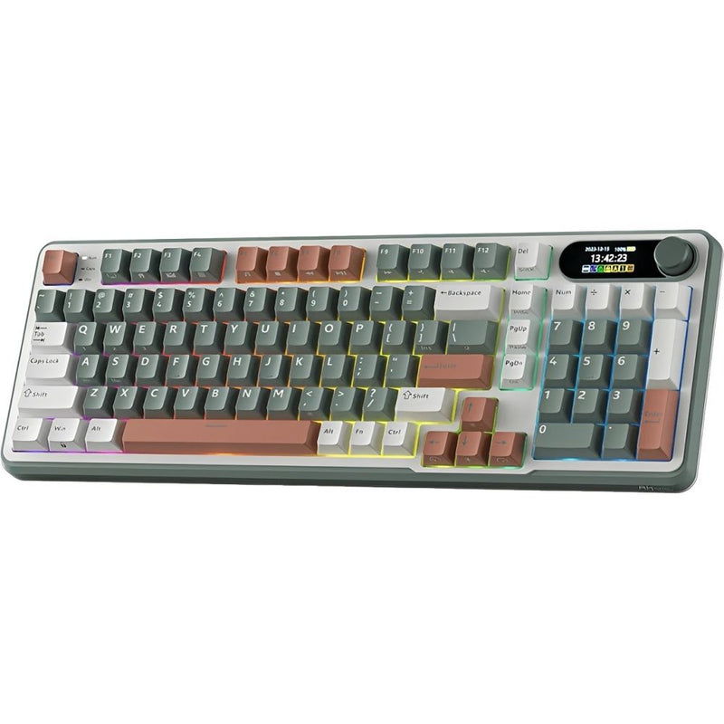 TECLADO MECANICO WIRELESS ROYAL KLUDGE S98 RGB/96%/BEIGE SW/ING/LIGHT CLOUD