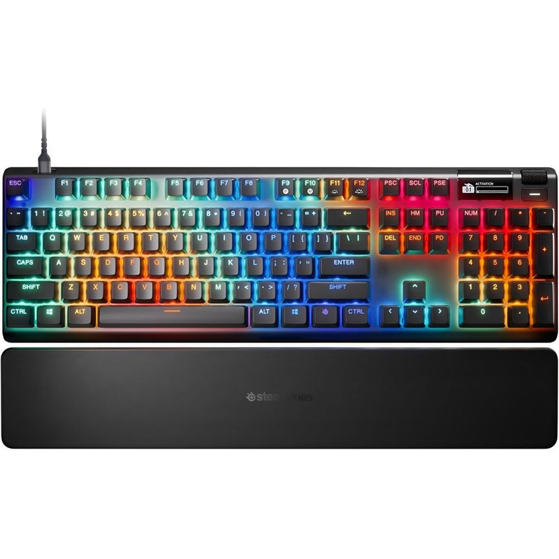 TECLADO MECANICO STEELSERIES 64660 APEX PRO GEN3 ALUMINUM 100% RGB/RAPID TRIGGER/OLED