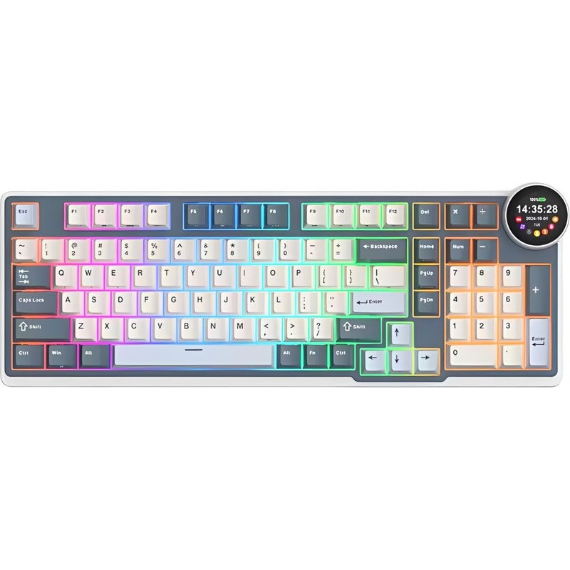 TECLADO MECANICO WIRELESS ROYAL KLUDGE N99 RGB/96%/CREAM SW/ING/MOON