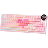TECLADO MECANICO WIRELESS ROYAL KLUDGE N99 RGB/96%/CREAM SW/ING/PINK MELODY