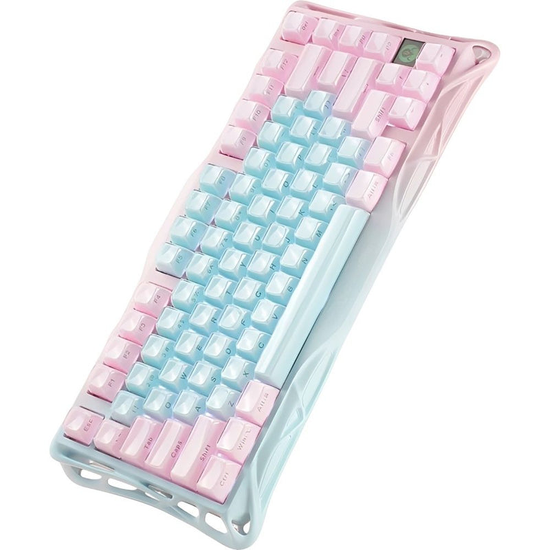 TECLADO MECANICO WIRELESS GRAVASTAR MERCURY K1 LITE RGB/75%/TRI MODE/AURORA MINT