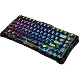 TECLADO MECANICO WIRELESS GRAVASTAR MERCURY K1 LITE RGB/75%/TRI MODE/TRANSPARENT BLACK