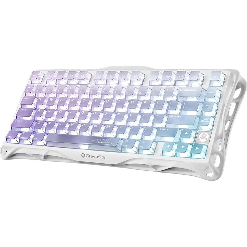TECLADO MECANICO WIRELESS GRAVASTAR MERCURY K1 LITE RGB/75%/TRI MODE/CRYSTAL AURORA