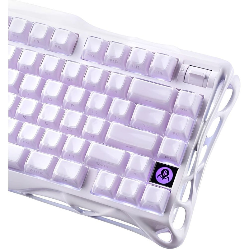 TECLADO MECANICO WIRELESS GRAVASTAR MERCURY K1 RGB/75%/TRI MODE/LAVENDER PURPLE