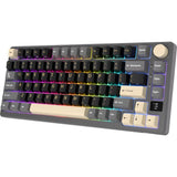 TECLADO MECANICO WIRELESS ROYAL KLUDGE M75 RGB/75%/TRI MODE/CREAM SW/ING/PHANTOM