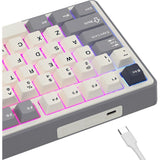 TECLADO MECANICO ROYAL KLUDGE R87PRO RGB/75%/CREAMY SWITCH/ING/HALF GREY