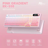 TECLADO MECANICO WIRELESS ROYAL KLUDGE S98 RGB/96%/CREAM SW/ING/PINK GRADIENT