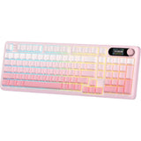TECLADO MECANICO WIRELESS ROYAL KLUDGE S98 RGB/96%/CREAM SW/ING/PINK GRADIENT