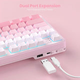 TECLADO MECANICO WIRELESS ROYAL KLUDGE S98 RGB/96%/CREAM SW/ING/PINK GRADIENT