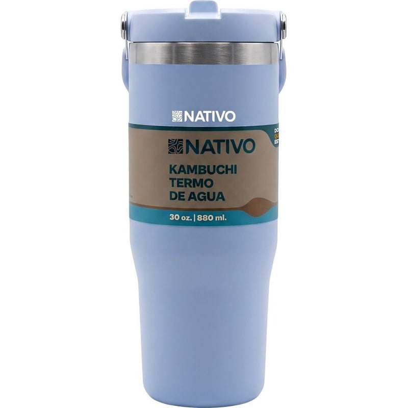 TERMO NATIVO KAMBUCHI P/ AGUA - 880ML - CELESTE