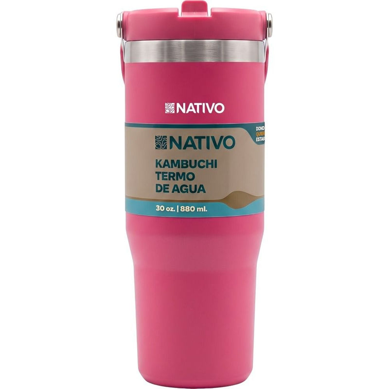 TERMO NATIVO KAMBUCHI P/ AGUA - 880ML - FUCSIA